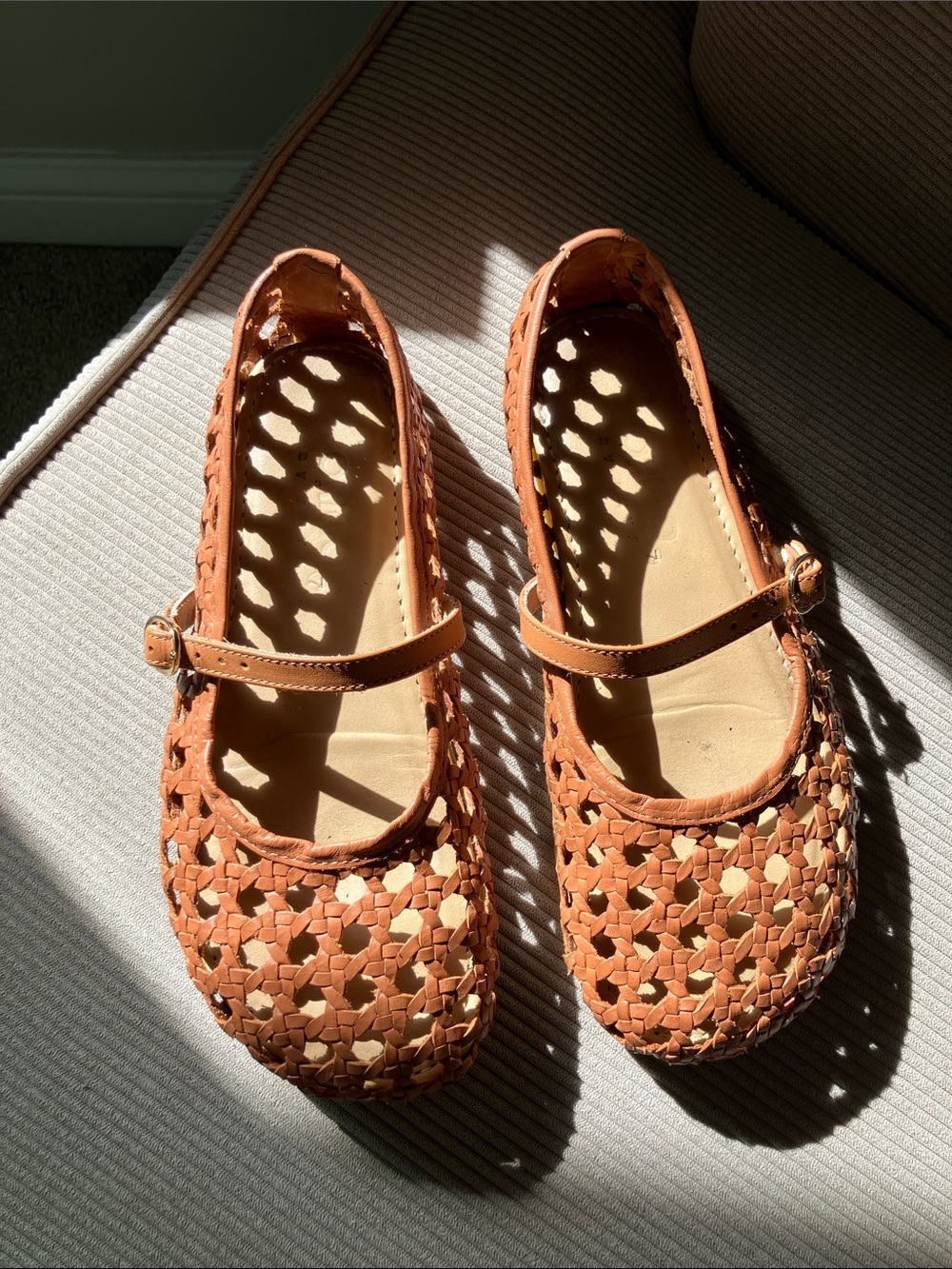 Barefoot Mary Jane The Women's Woven Ballerina by Anya - Toffee